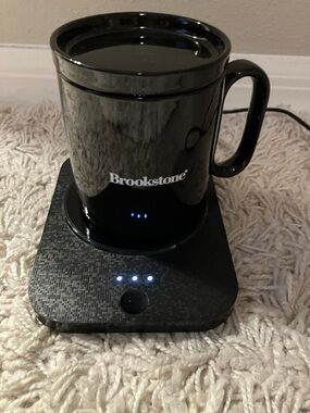 NWOT Black Electric Mug Warmer with Matching Black Travel Mug